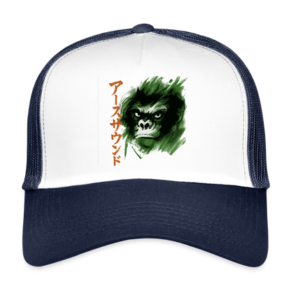 Earth Sound, Trucker Cap - vit/marinblå