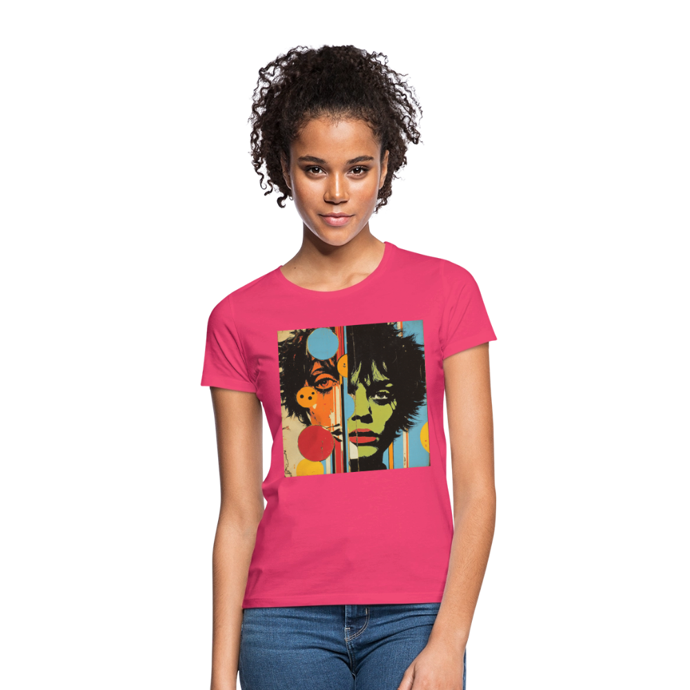 Split Faces, T-shirt dam - azalea