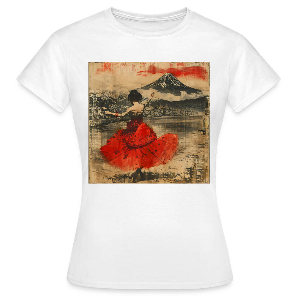 Flamenco i Solens Land, T-shirt dam - vit