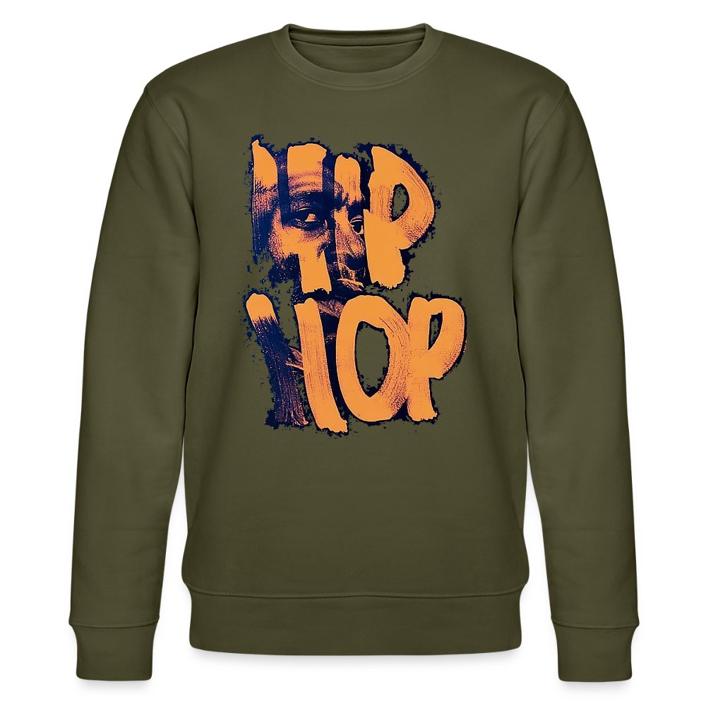 Raised on Boom Bap, Ekologisk sweatshirt CHANGER unisex från Stanley/Stella - kaki