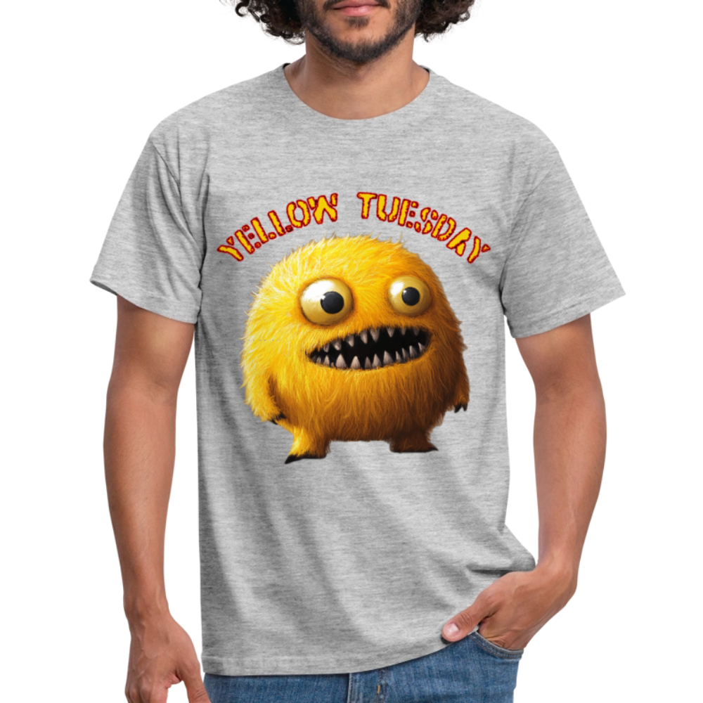 Yellow Tuesday – Funky, Not Blue, T-shirt herr - gråmelerad