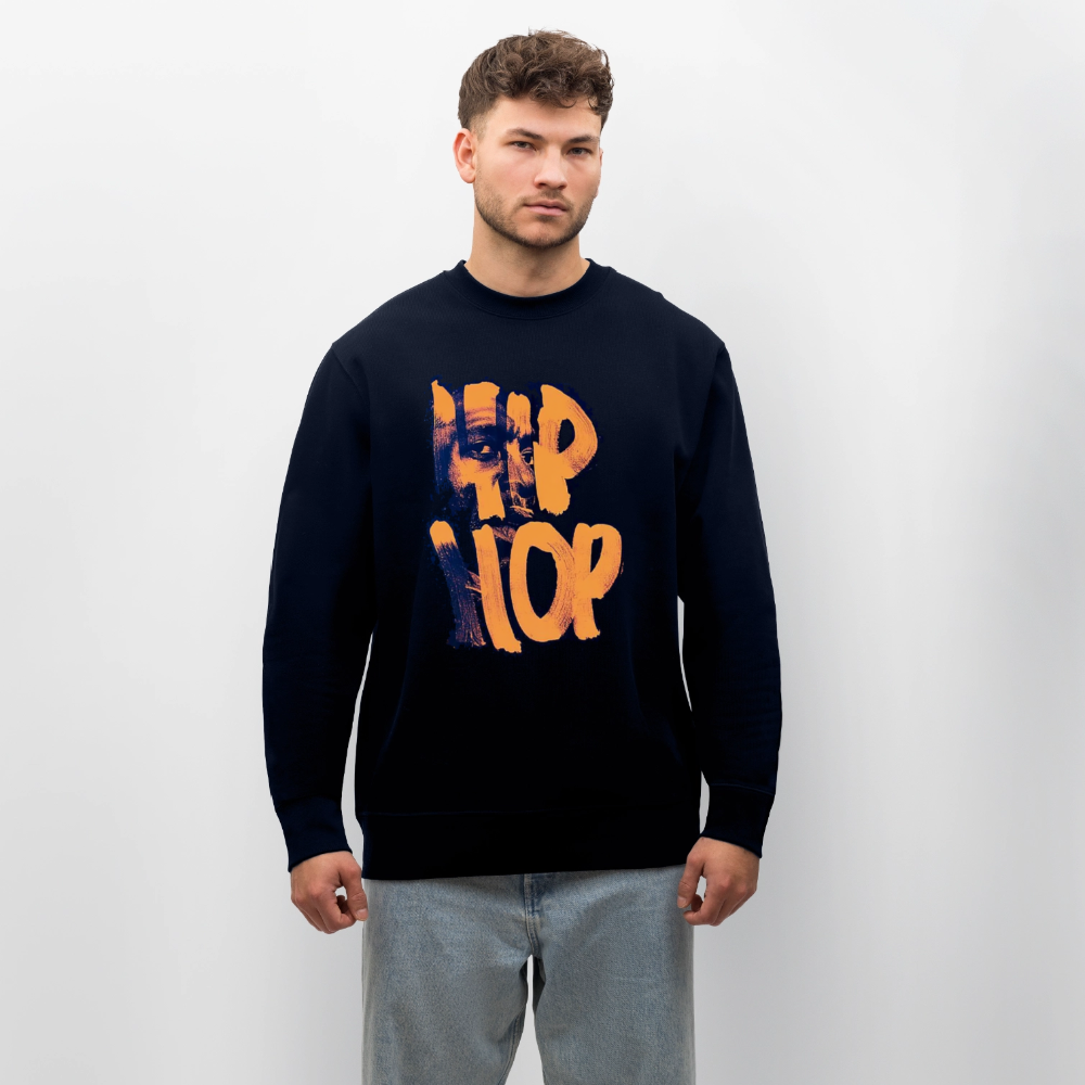 Raised on Boom Bap, Ekologisk sweatshirt CHANGER unisex från Stanley/Stella - marinblått