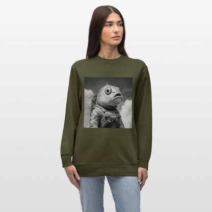 En ensam simtur i universum, Ekologisk sweatshirt CHANGER unisex från Stanley/Stella - kaki