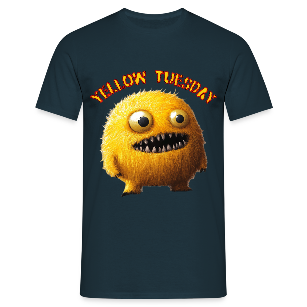 Yellow Tuesday – Funky, Not Blue, T-shirt herr - marinblå