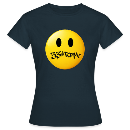 Turntable Grin, T-shirt dam - marinblå