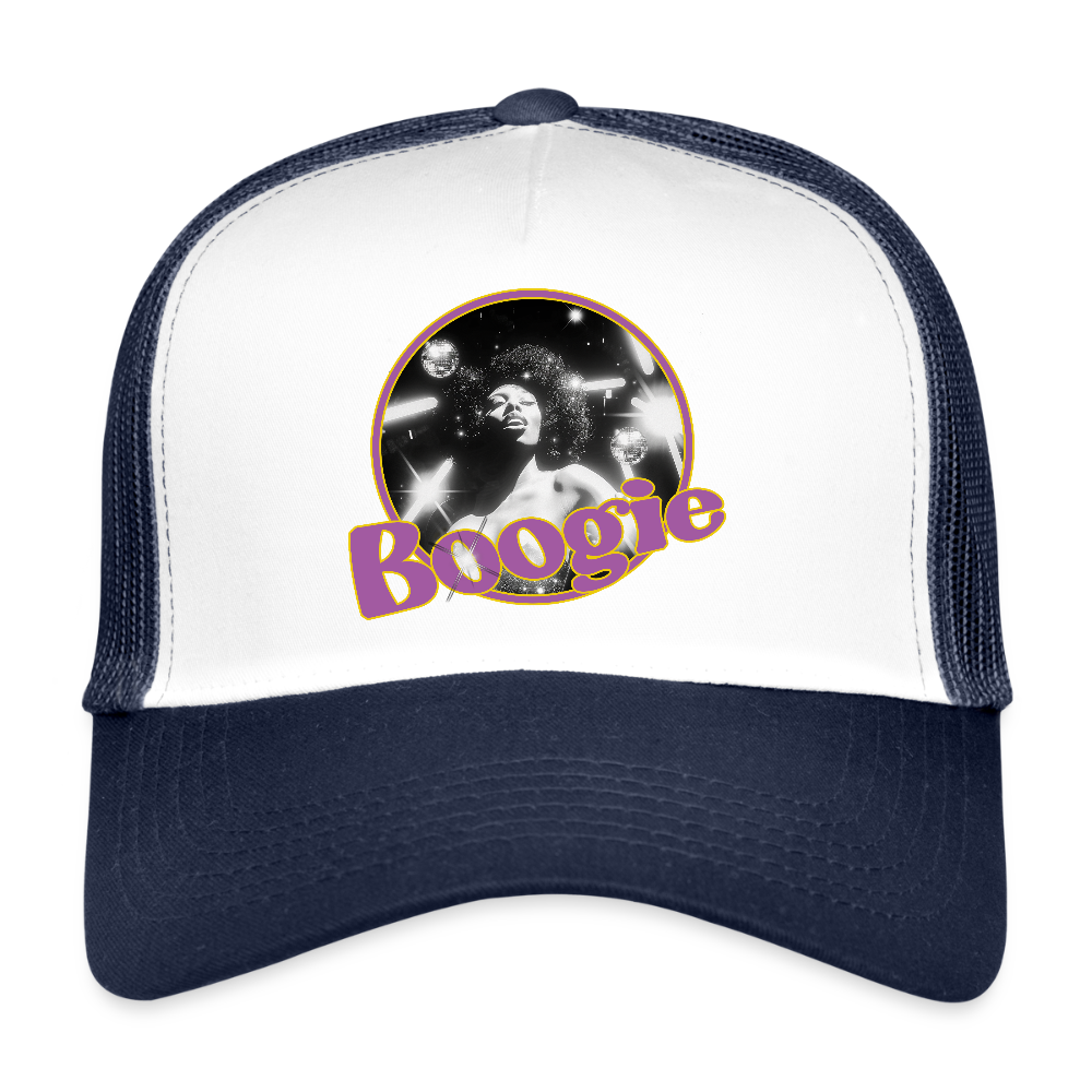 Electric Groove, Trucker Cap - vit/marinblå