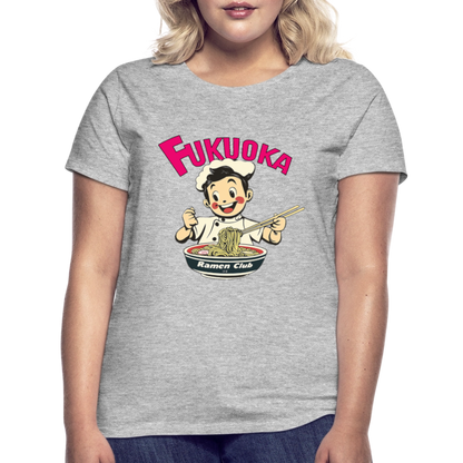 Fukuoka Ramen Club, T-shirt dam - gråmelerad