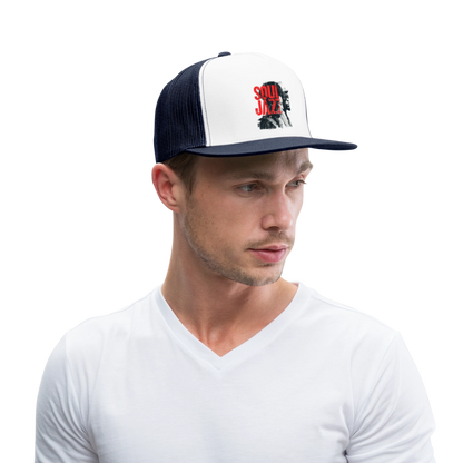The Essence of Soul Jazz, Trucker Cap - vit/marinblå