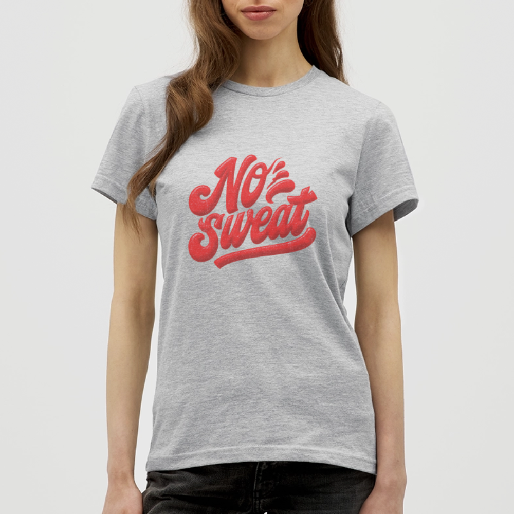 No Sweat, T-shirt dam - gråmelerad