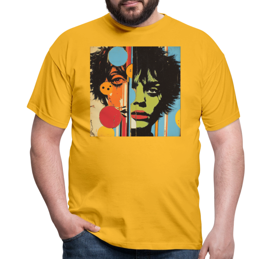 Split Faces, T-shirt herr - gul