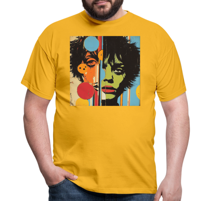 Split Faces, T-shirt herr - gul