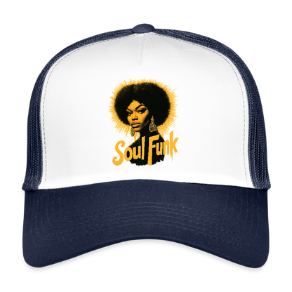 Soul Funk, Trucker Cap - vit/marinblå