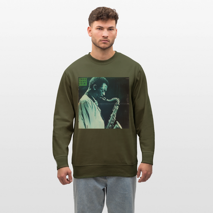 Gåtfull figur i jazzens underground, Ekologisk sweatshirt CHANGER unisex från Stanley/Stella - kaki