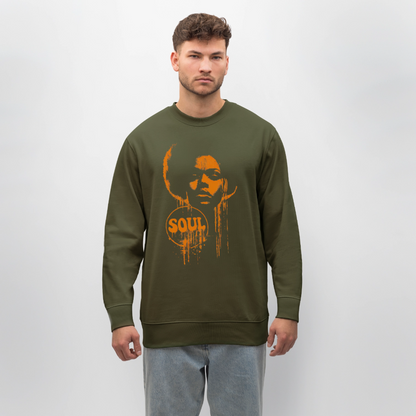 SOUL GLOW, Ekologisk sweatshirt CHANGER unisex från Stanley/Stella - kaki