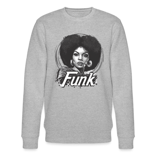 Funk Queen: Power in Motion (transparent bakgrund), Ekologisk sweatshirt CHANGER unisex från Stanley/Stella - gråmelerad