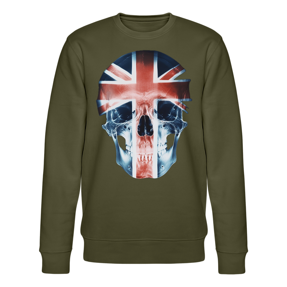 God Save the Skull, Ekologisk sweatshirt CHANGER unisex från Stanley/Stella - kaki