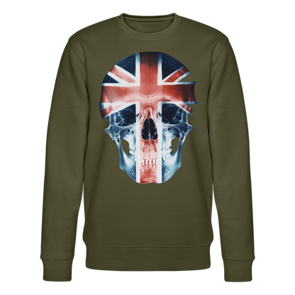 God Save the Skull, Ekologisk sweatshirt CHANGER unisex från Stanley/Stella - kaki