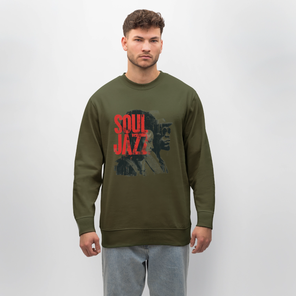 The Essence of Soul Jazz, Ekologisk sweatshirt CHANGER unisex från Stanley/Stella - kaki