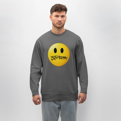 Turntable Grin, Ekologisk sweatshirt CHANGER unisex från Stanley/Stella - kolgrå