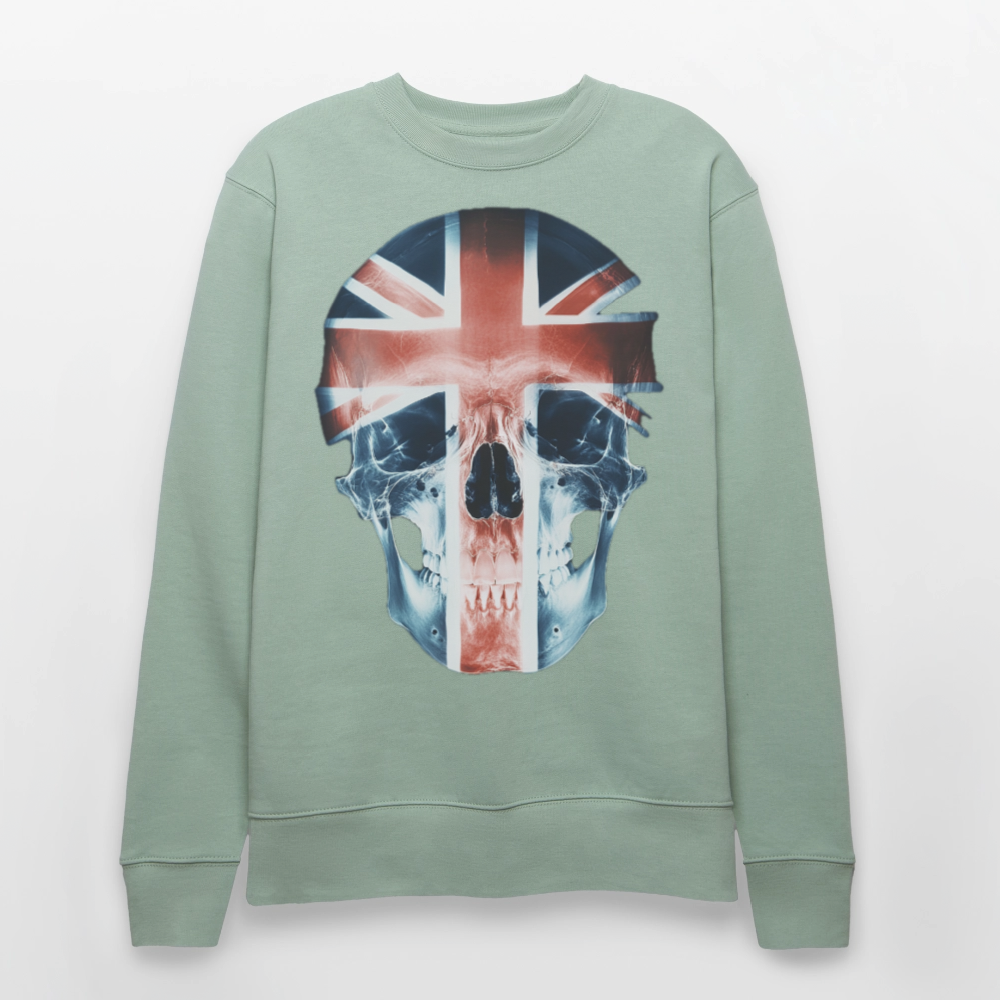 God Save the Skull, Ekologisk sweatshirt CHANGER unisex från Stanley/Stella - ljus grågrön