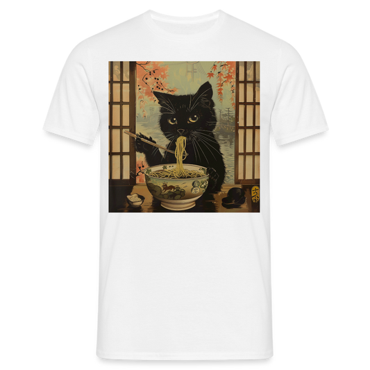 Ramenkatt, T-shirt herr - vit