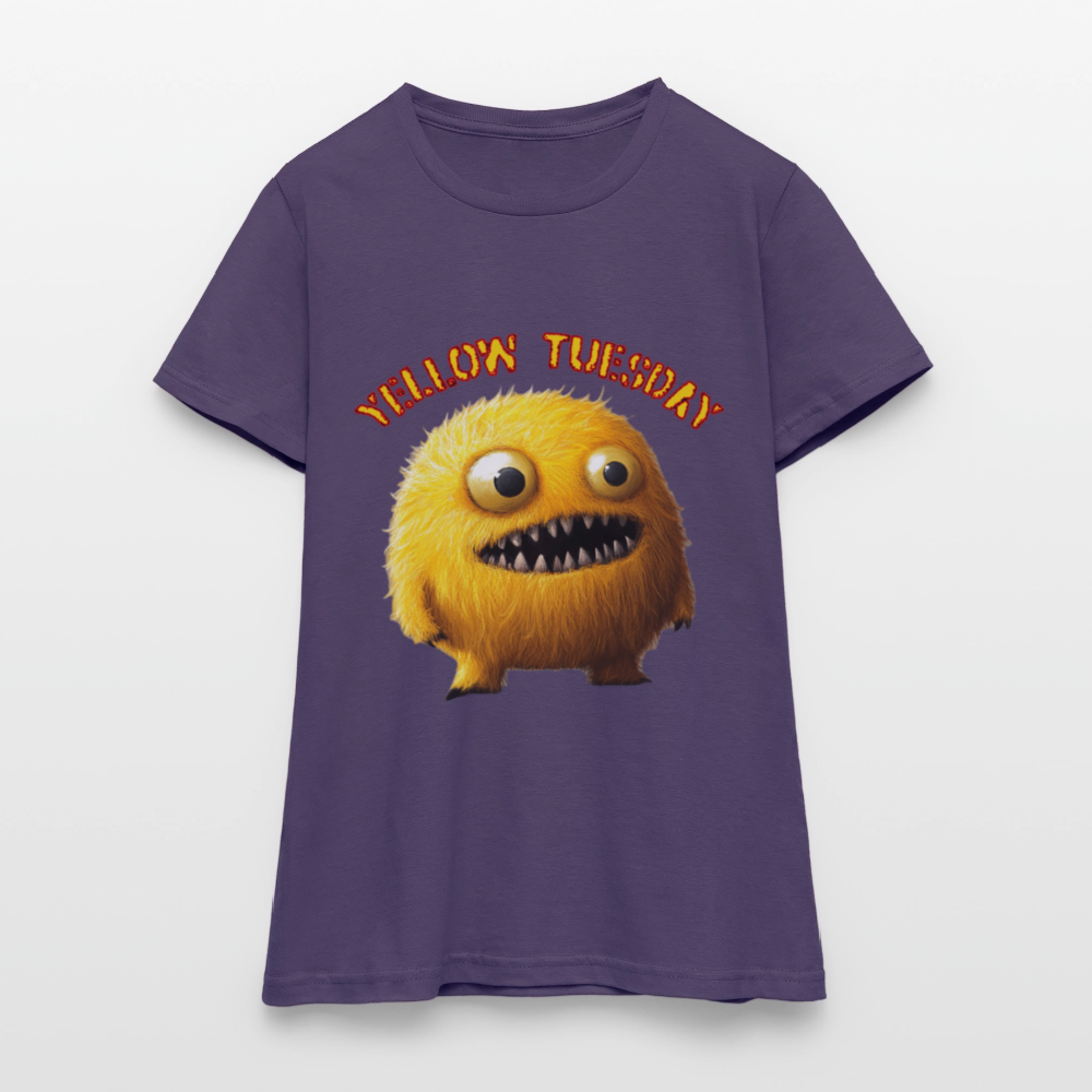 Yellow Tuesday – Funky, Not Blue, T-shirt dam - mörklila