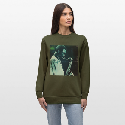 Gåtfull figur i jazzens underground, Ekologisk sweatshirt CHANGER unisex från Stanley/Stella - kaki