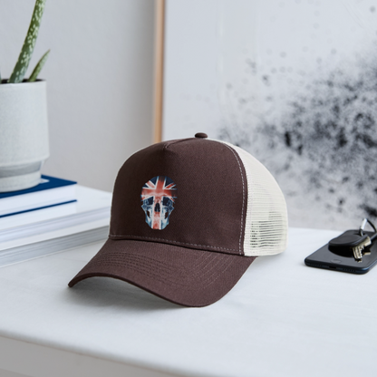 God Save the Skull, Trucker Cap - brun/beige