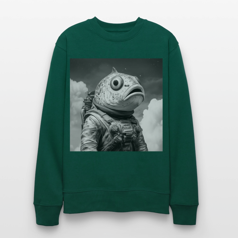 En ensam simtur i universum, Ekologisk sweatshirt CHANGER unisex från Stanley/Stella - skogsgrön