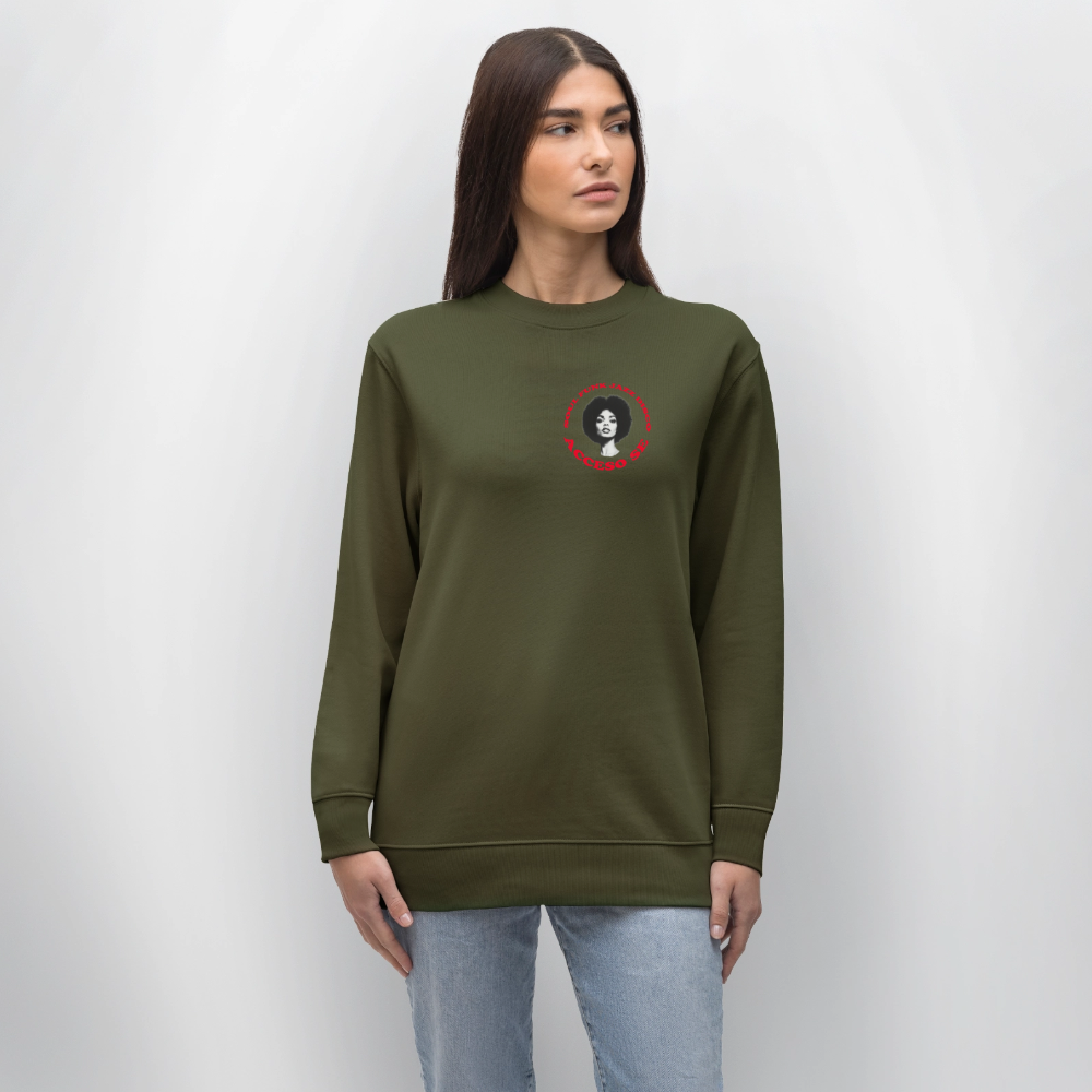 Where Music Lives – Powered by Acceso Family (small print), Ekologisk sweatshirt CHANGER unisex från Stanley/Stella - kaki