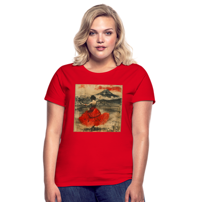 Flamenco i Solens Land, T-shirt dam - röd