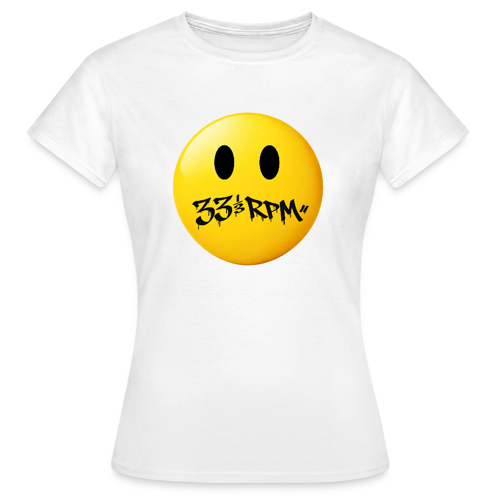 Turntable Grin, T-shirt dam - vit