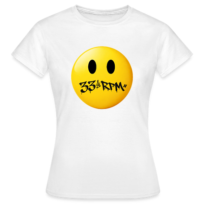 Turntable Grin, T-shirt dam - vit