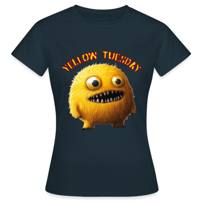 Yellow Tuesday – Funky, Not Blue, T-shirt dam - marinblå