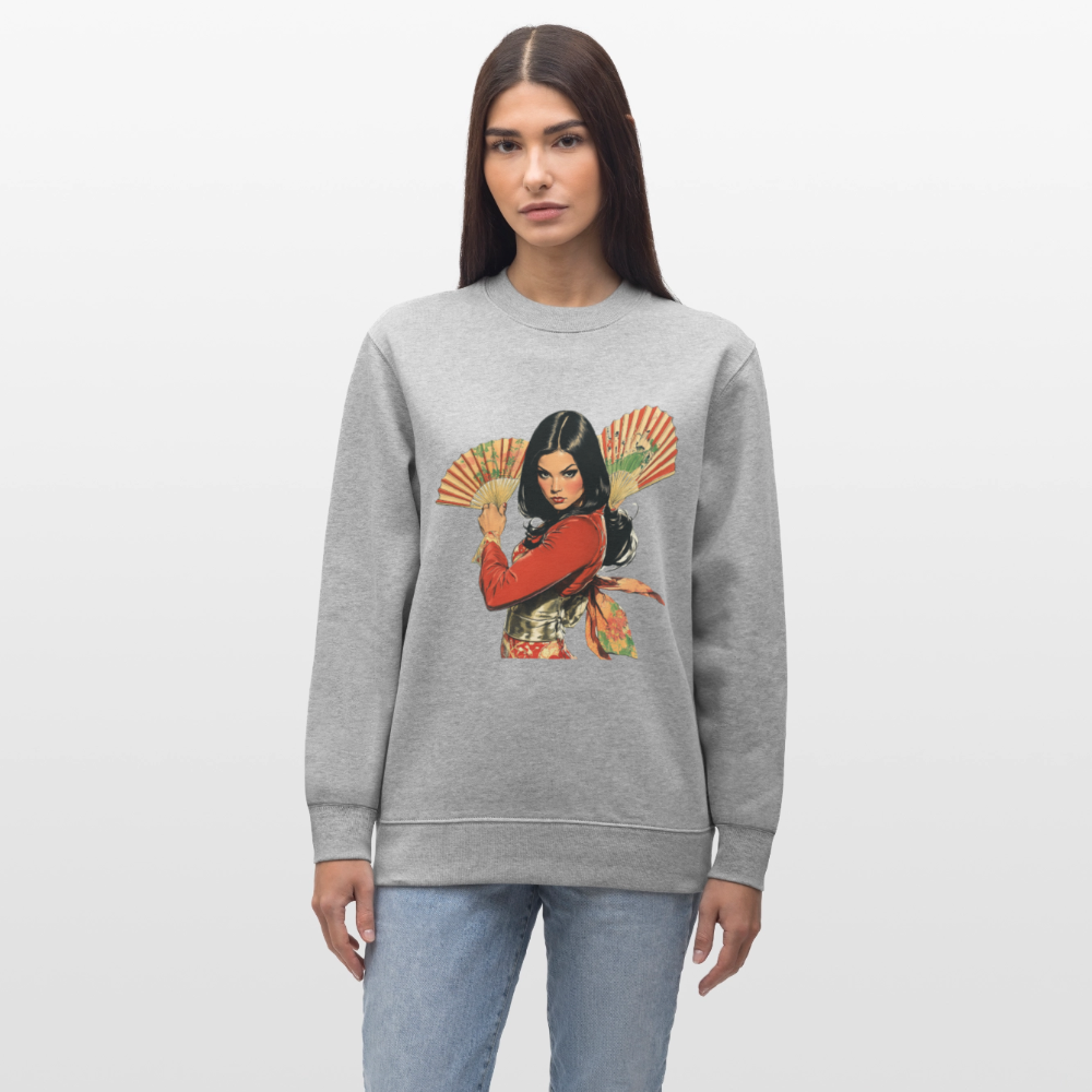 Dansen med Solfjädrar: Vindens krigare, Ekologisk sweatshirt CHANGER unisex från Stanley/Stella - gråmelerad