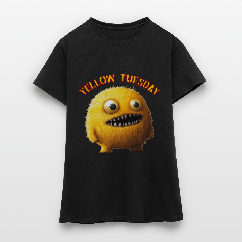 Yellow Tuesday – Funky, Not Blue, T-shirt dam - svart