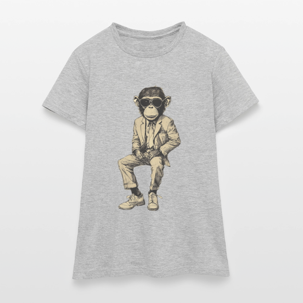 Mod Monkey, T-shirt dam - gråmelerad