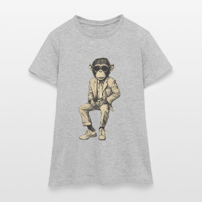 Mod Monkey, T-shirt dam - gråmelerad