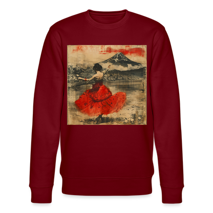 Flamenco i Solens Land, Ekologisk sweatshirt CHANGER unisex från Stanley/Stella - vinröd