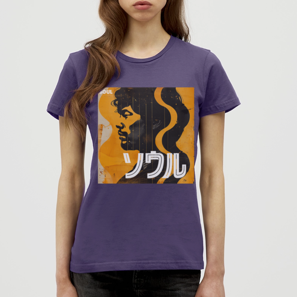 Nippon Grooves, T-shirt dam - mörklila