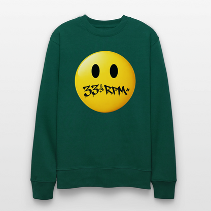 Turntable Grin, Ekologisk sweatshirt CHANGER unisex från Stanley/Stella - skogsgrön