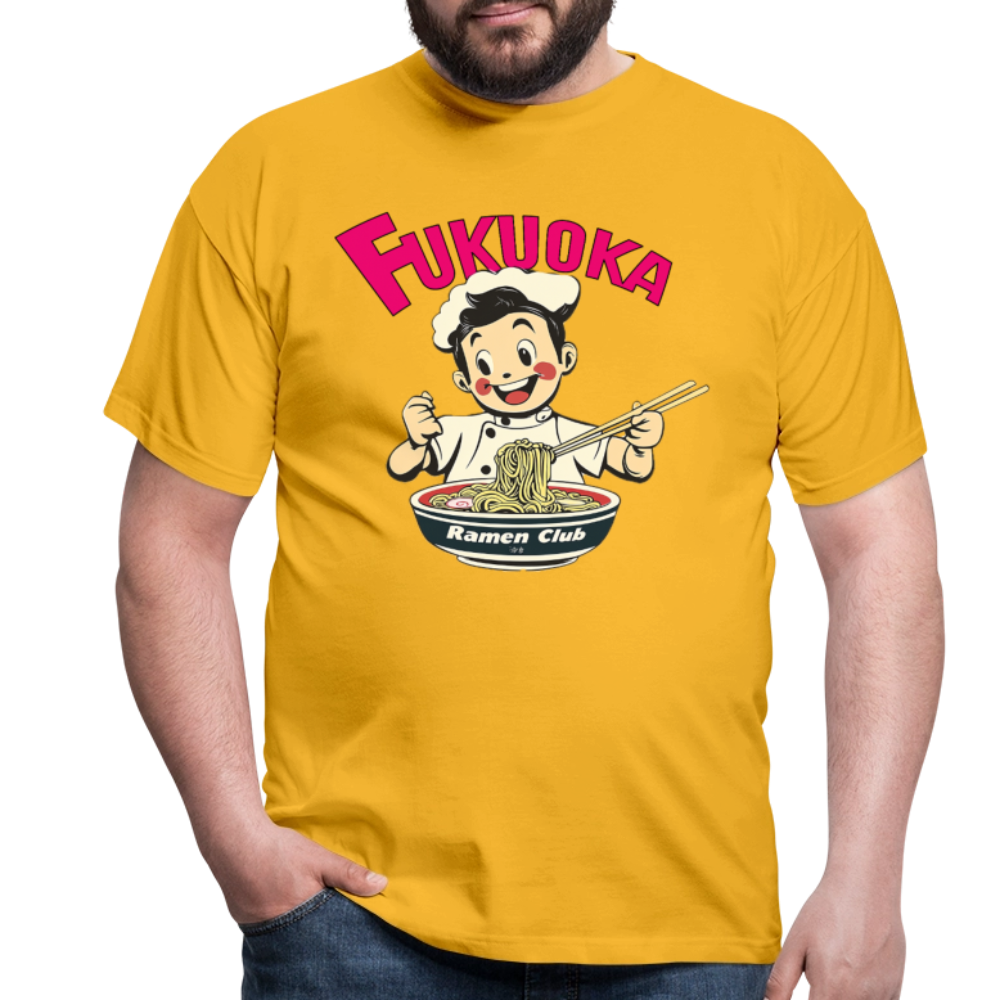 Fukuoka Ramen Club, T-shirt herr - gul