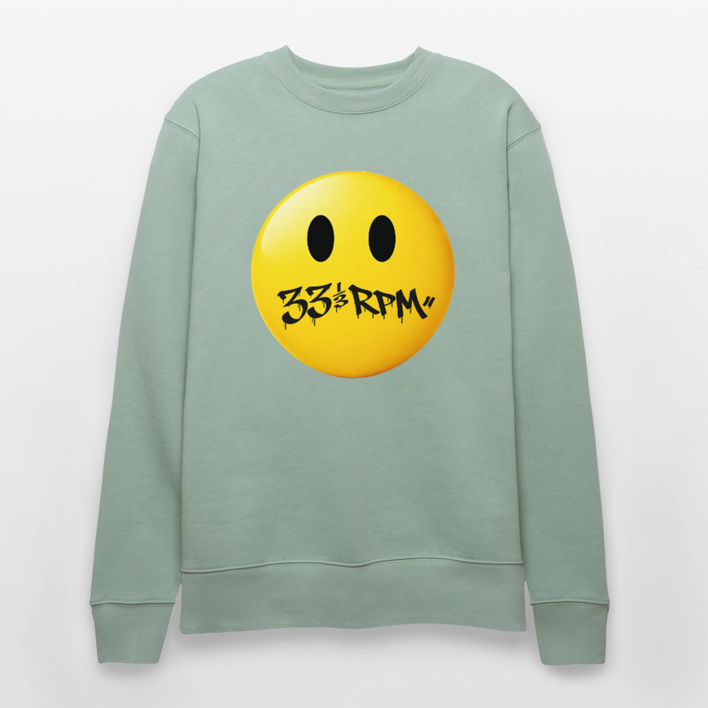 Turntable Grin, Ekologisk sweatshirt CHANGER unisex från Stanley/Stella - ljus grågrön