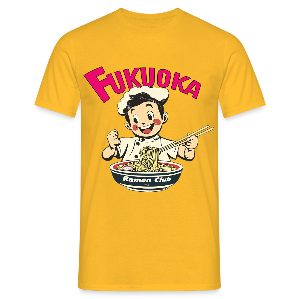 Fukuoka Ramen Club, T-shirt herr - gul