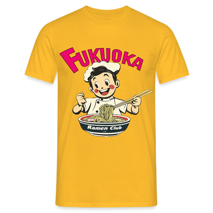 Fukuoka Ramen Club, T-shirt herr - gul