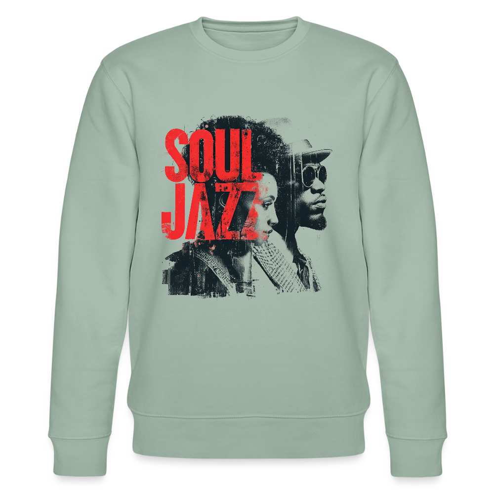 The Essence of Soul Jazz, Ekologisk sweatshirt CHANGER unisex från Stanley/Stella - ljus grågrön