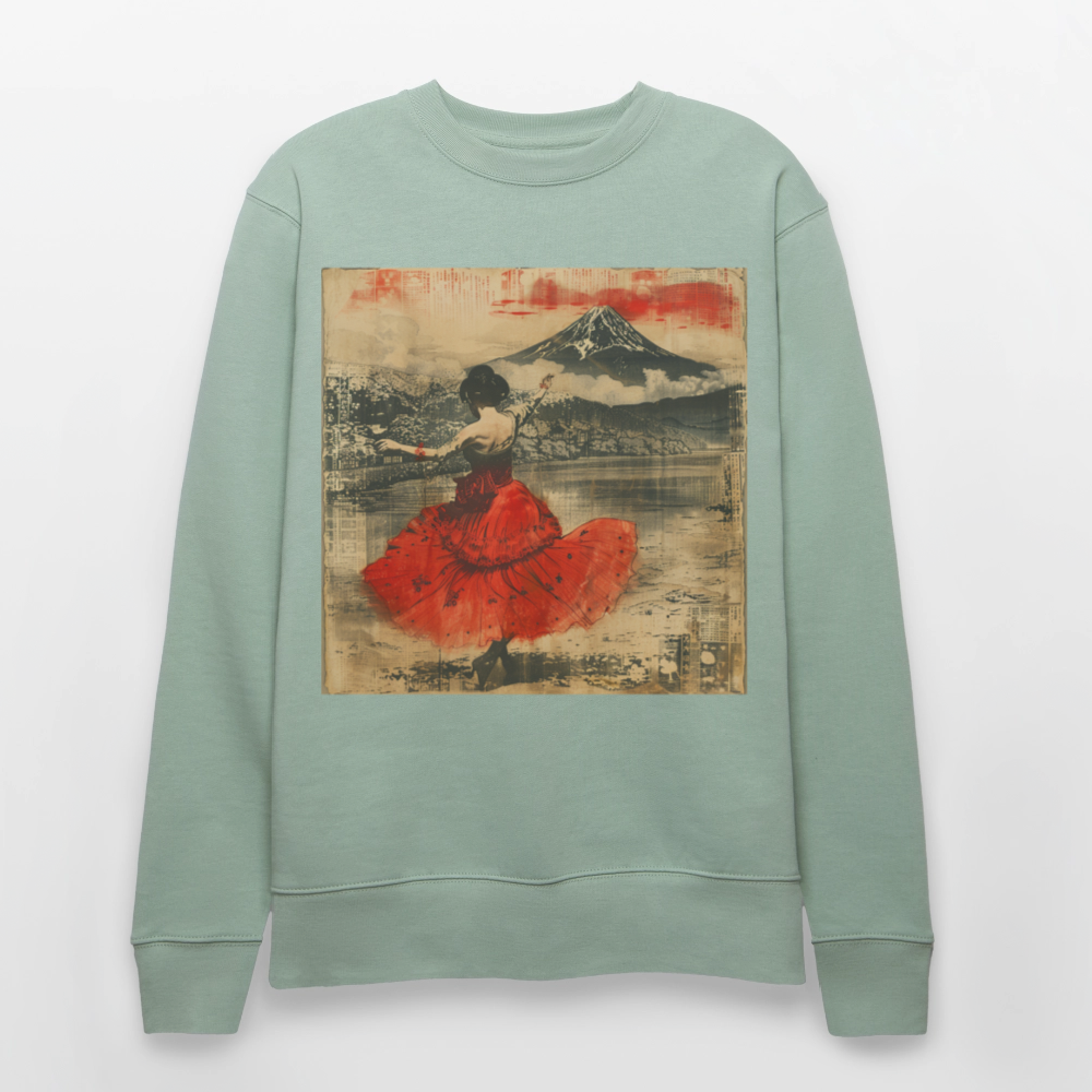 Flamenco i Solens Land, Ekologisk sweatshirt CHANGER unisex från Stanley/Stella - ljus grågrön