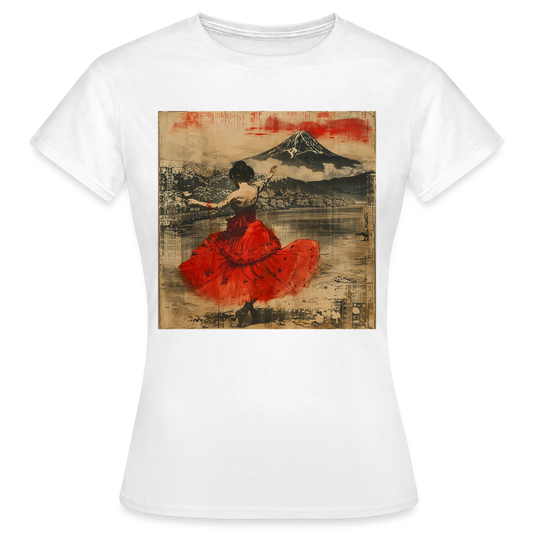 Flamenco i Solens Land, T-shirt dam - vit