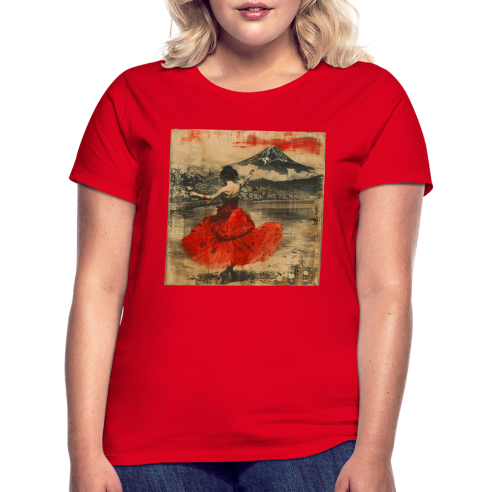 Flamenco i Solens Land, T-shirt dam - röd