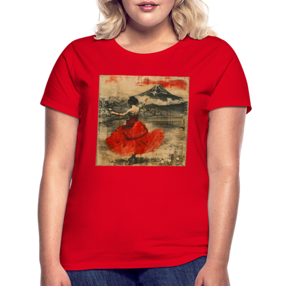 Flamenco i Solens Land, T-shirt dam - röd